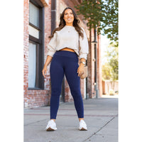 Ready to Ship | Navy Full-Length with Pocket Leggings - Luxe Leggings by Julia Rose®