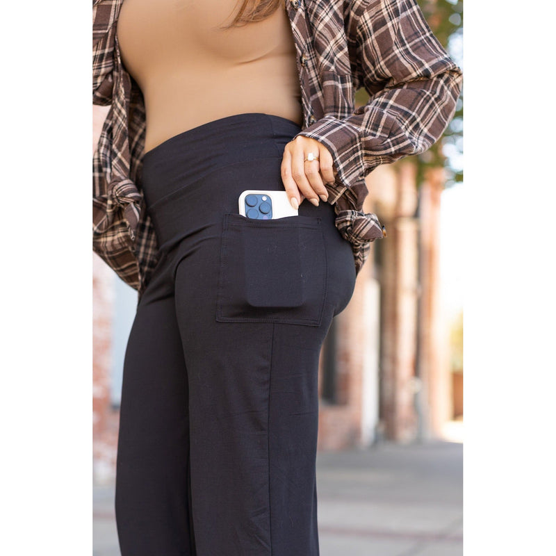 Ready to Ship | The Brooke - Black Wide Leg Full-Length with Pockets