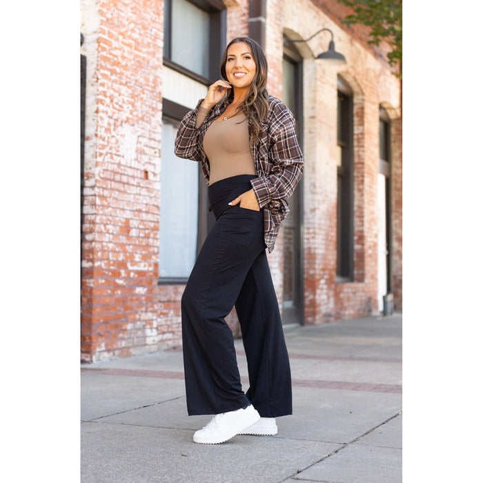 Ready to Ship | The Brooke - Black Wide Leg Full-Length with Pockets