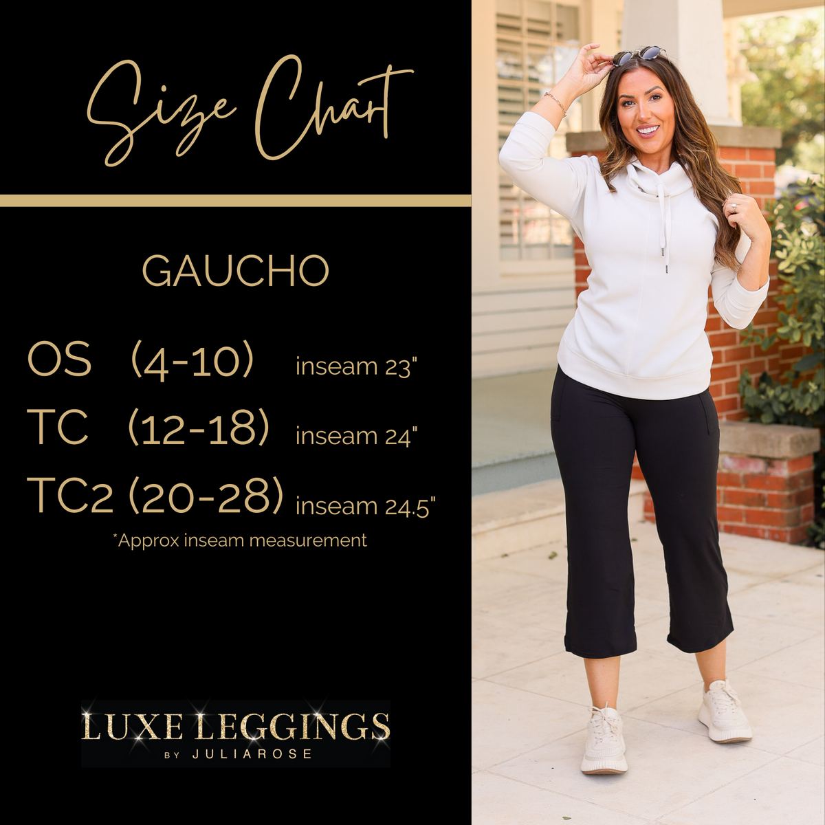 Julia Rose The Gabriella black high-waisted gaucho pants, Women wearing black gaucho pants high waisted