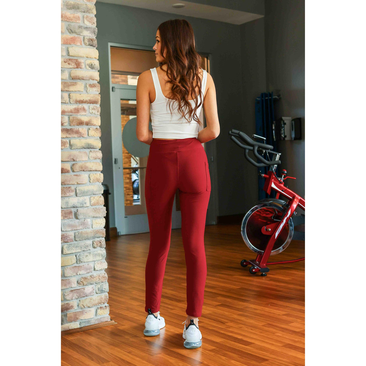 Ready to Ship | Red FULL-LENGTH Leggings with POCKET  - Luxe Leggings by Julia Rose®