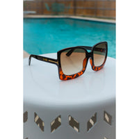 Tortoise  Megan Oversized Gradient Sunglasses