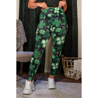 Buttery soft shamrock leggings for women by Julia Rose Festive green St. Patrick’s Day leggings