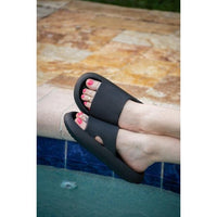 Black Insanely Comfy Slides by Julia Rose lightweight cushioned sole