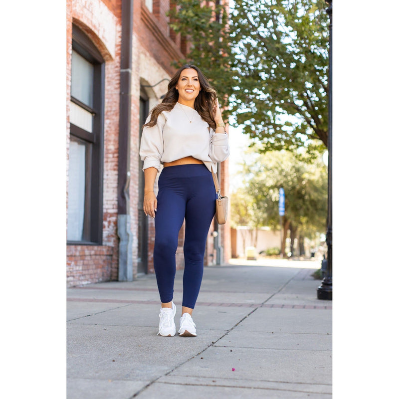 Ready to Ship | Navy Full-Length with Pocket Leggings - Luxe Leggings by Julia Rose®