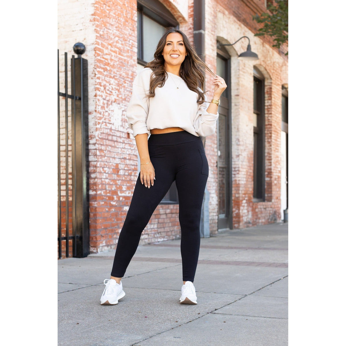 “Buttery soft black leggings for women with high waistband