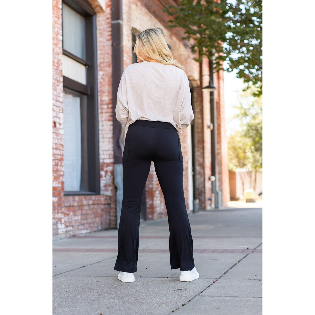 Ready to Ship | The Vanessa - 30” - Black Bootcut Leggings R3