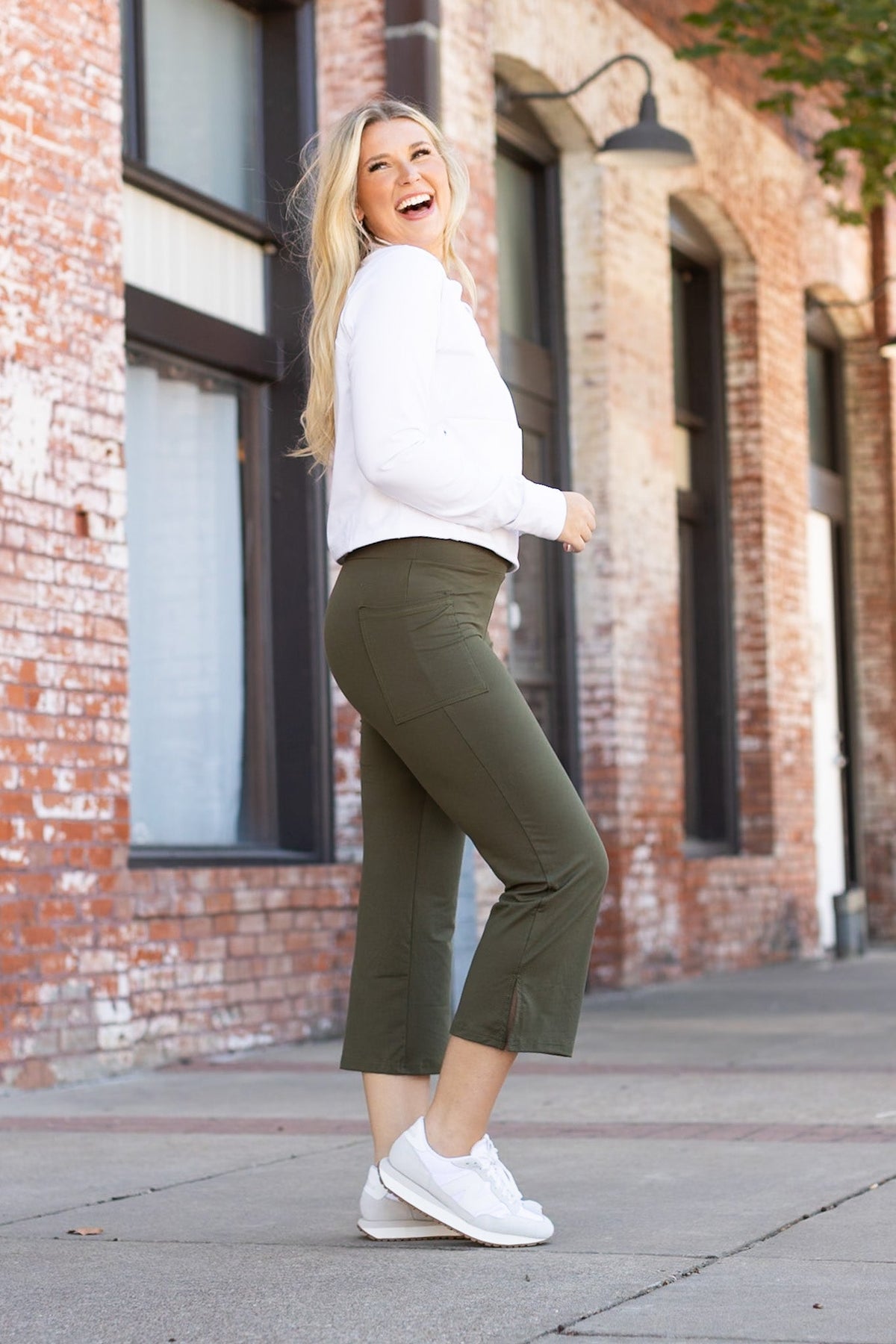 *Ready to Ship | The Shyla - Olive High Waisted Gaucho Pants