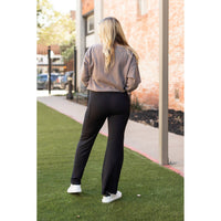 Ready to Ship | The Madison - Relaxed Fit / Straight Leg Black Leggings with Pockets