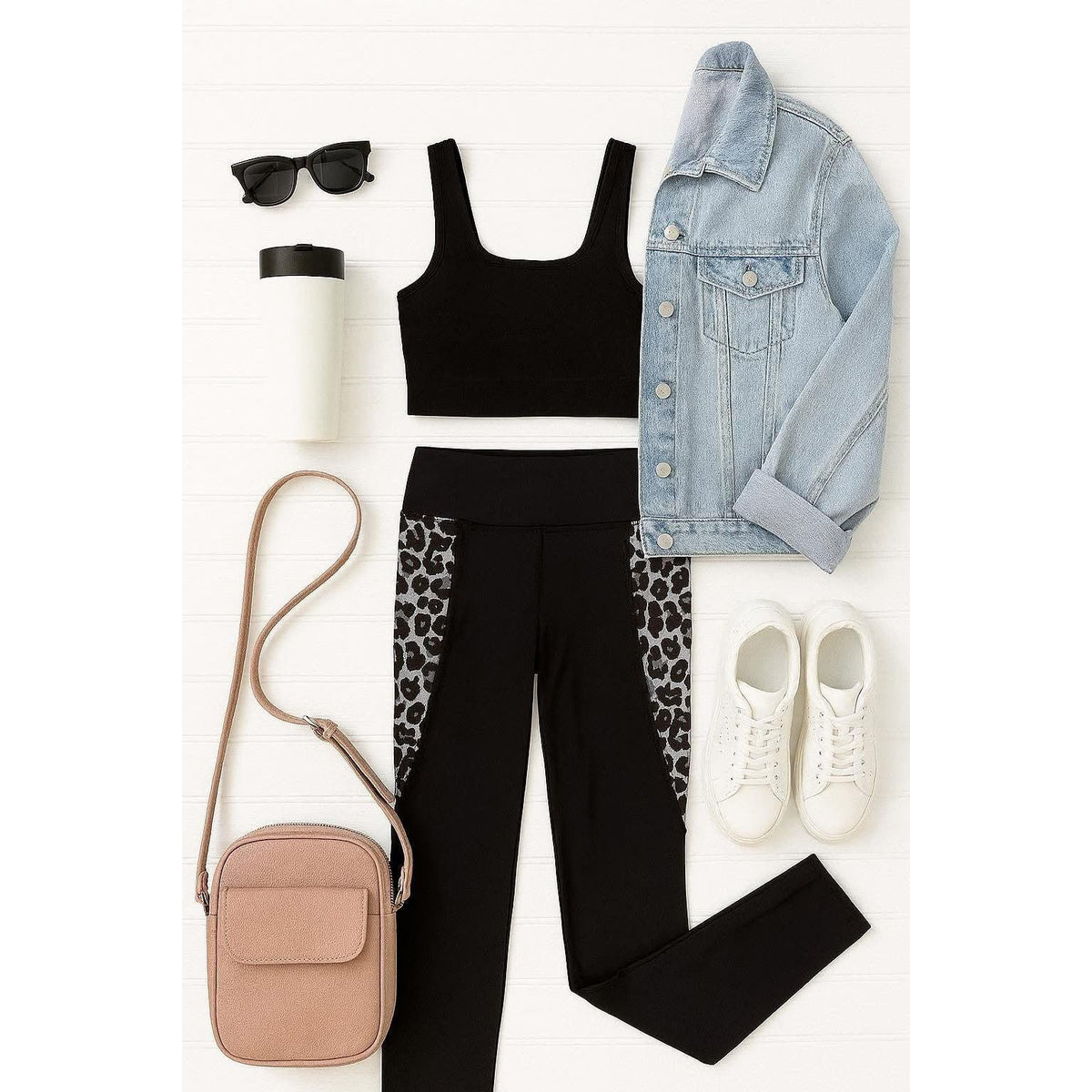 Ready to Ship  | The Sabrina - Snow Leopard Panel Leggings