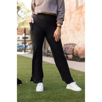 Ready to Ship | The Madison - Relaxed Fit / Straight Leg Black Leggings with Pockets