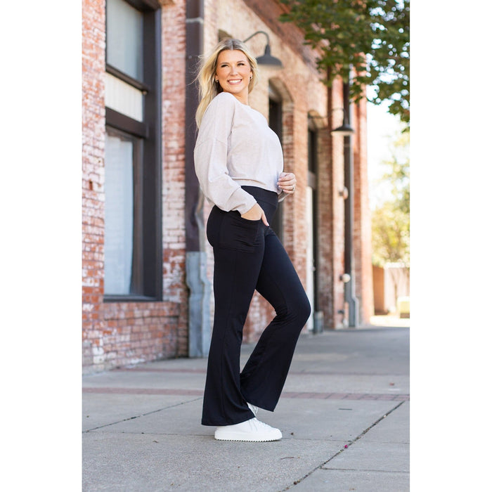 Ready to Ship | The Vanessa 27 - Black Bootcut Leggings
