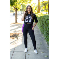 Ready to Ship | The Presley - Purple Panel Full Length Leggings