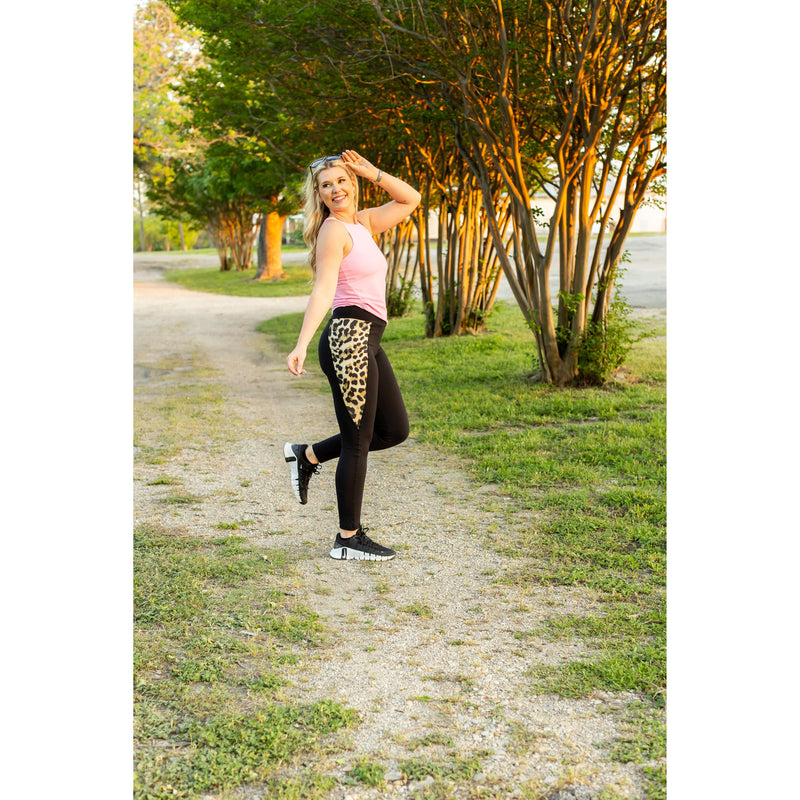 Ready to Ship | The Gianna - Leopard Panel Sculpting Leggings
