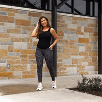 Julia Rose Maverick camo full-length leggings, Women wearing Maverick camo leggings high waisted