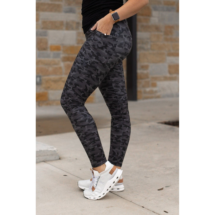 Julia Rose Maverick camo full-length leggings, Women wearing Maverick camo leggings high waisted