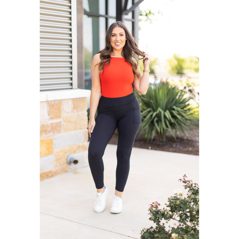 Ready to Ship  | The Alana - 7/8 Ankle Length BLACK Leggings with Pockets