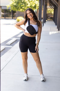 Ready to Ship | The Maggie - Black REGULAR Waistband Biker 5" 