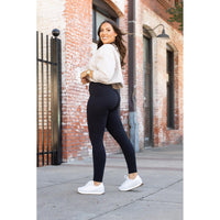 Buttery soft black leggings for women with high waistband