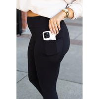 Buttery soft black leggings for women with high waistband
