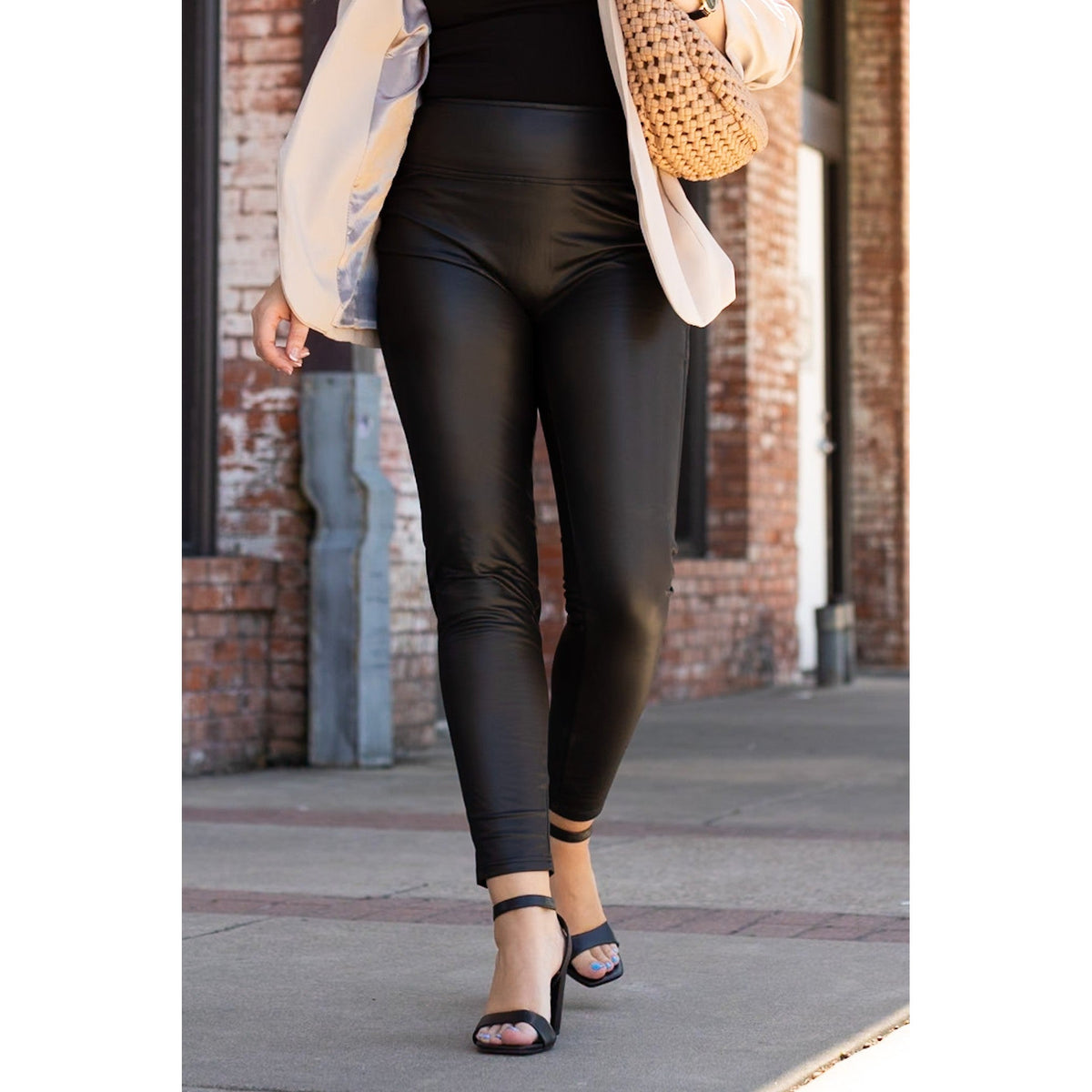 Farrah - High-Waisted Faux Leather Leggings