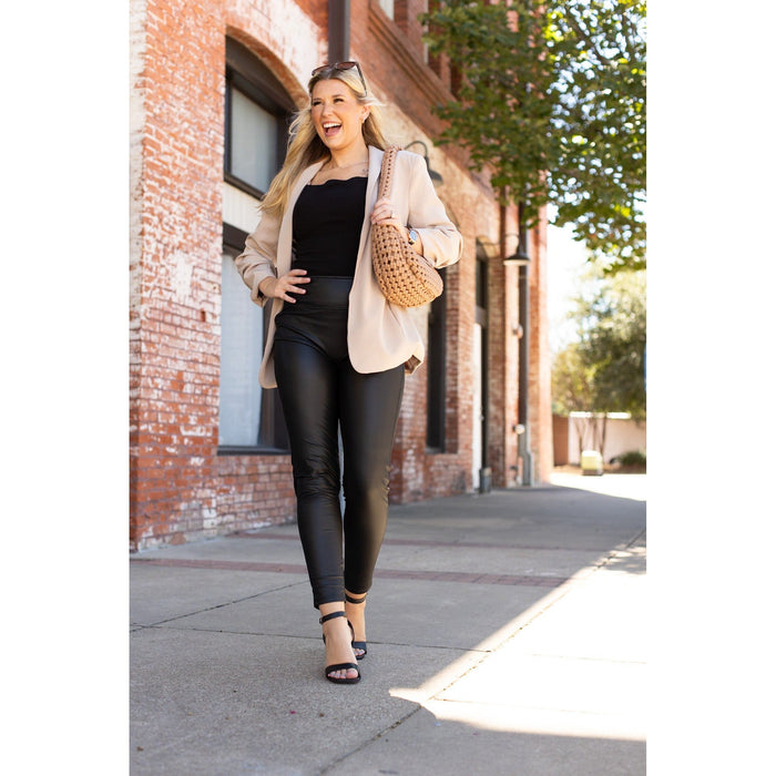 Farrah - High-Waisted Faux Leather Leggings