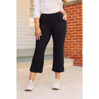 Julia Rose The Gabriella black high-waisted gaucho pants, Women wearing black gaucho pants high waisted