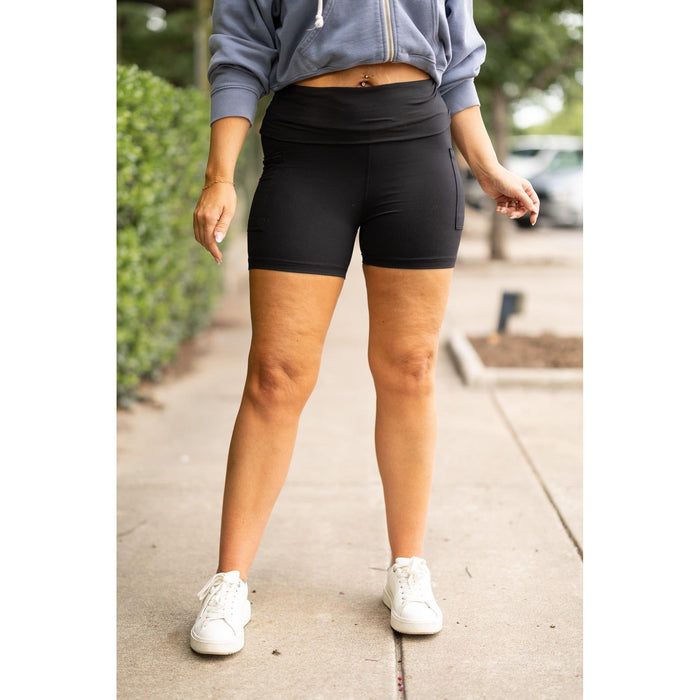 Julia Rose The Taylor fold-over biker shorts women’s adjustable waistband biker shorts