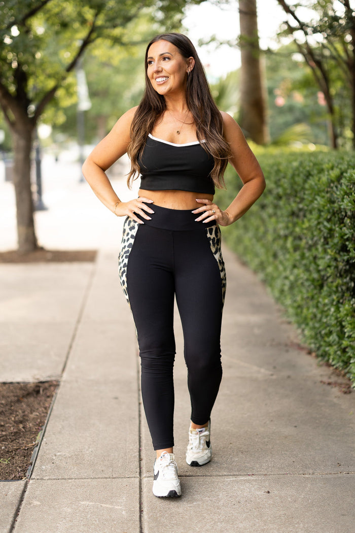 Ready to Ship | The Gianna - Leopard Panel Sculpting Leggings