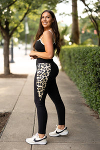 Ready to Ship | The Gianna - Leopard Panel Sculpting Leggings