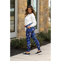 Blue Snowflake Leggings