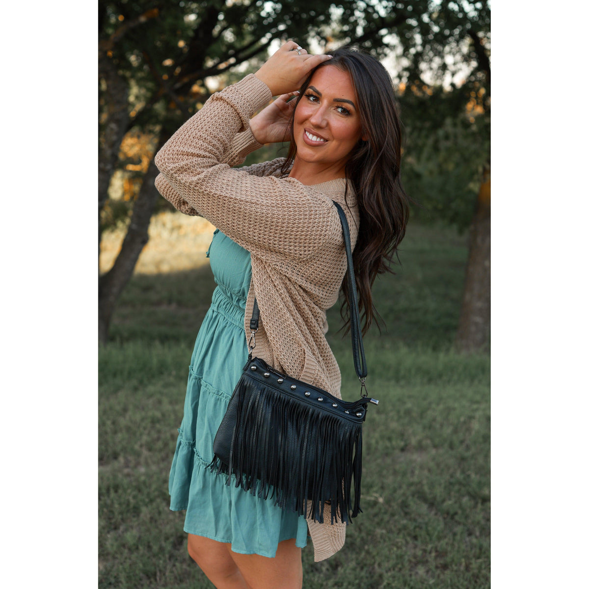 Boho fringe crossbody bag boutique fashion accessory
