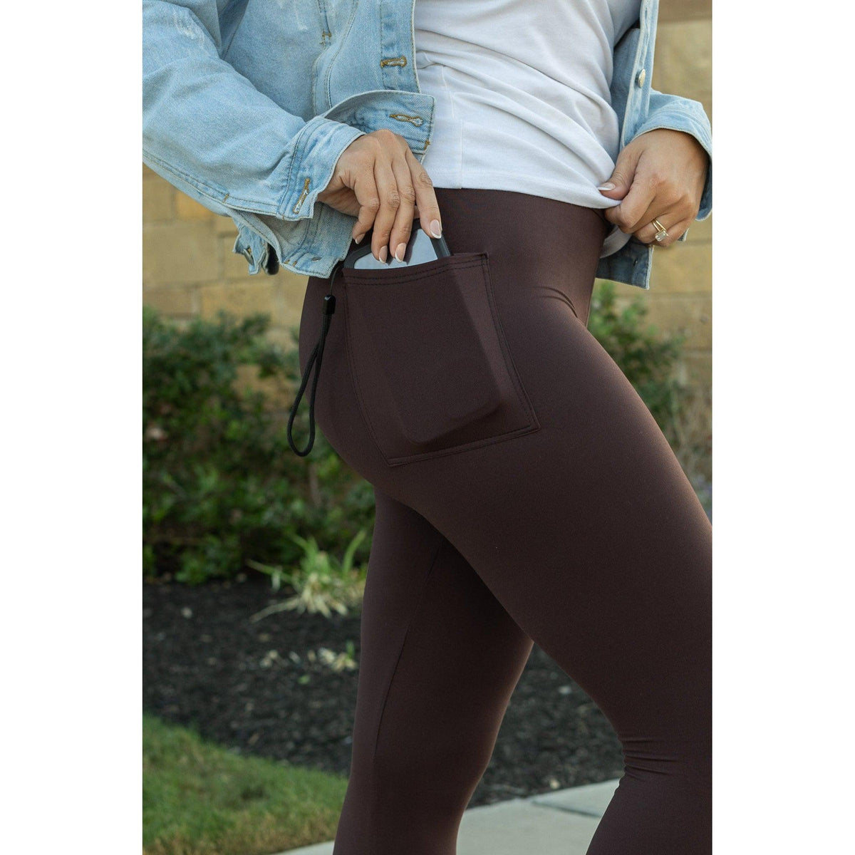 Ready to Ship  | Brown FULL LENGTH Leggings with POCKET Round 2 - Luxe Leggings by Julia Rose®