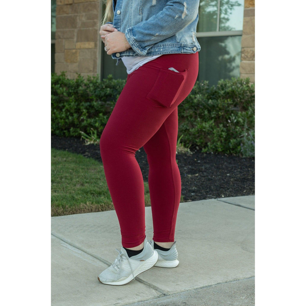 Ready to Ship | Red FULL-LENGTH Leggings with POCKET  - Luxe Leggings by Julia Rose®