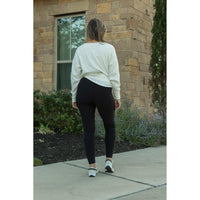 Ready to Ship |  Black FLEECE Full Length Leggings with Pockets Round 2 - Luxe Leggings by Julia Rose®