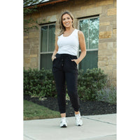 Julia Rose The Reagan black joggers, Women wearing black joggers Luxe Leggings by Julia Rose