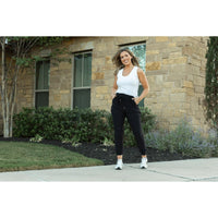 Julia Rose The Reagan black joggers, Women wearing black joggers Luxe Leggings by Julia Rose