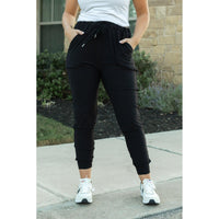Julia Rose The Reagan black joggers, Women wearing black joggers Luxe Leggings by Julia Rose