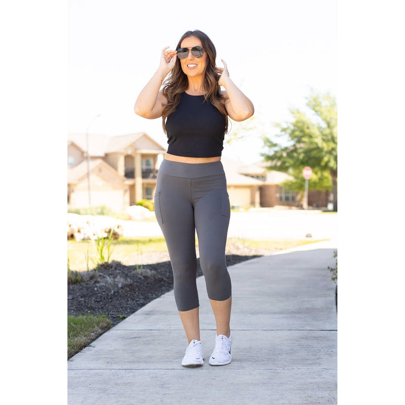 Ready to Ship | Charcoal CAPRI with POCKETS  - Luxe Leggings by Julia Rose®