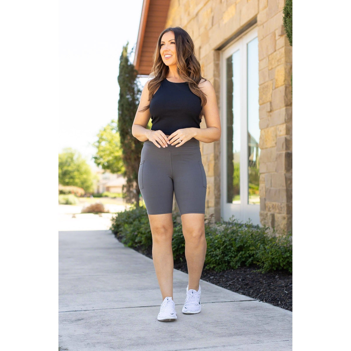 Ready to Ship | Charcoal BIKER  SHORTS - Luxe Leggings by Julia Rose®