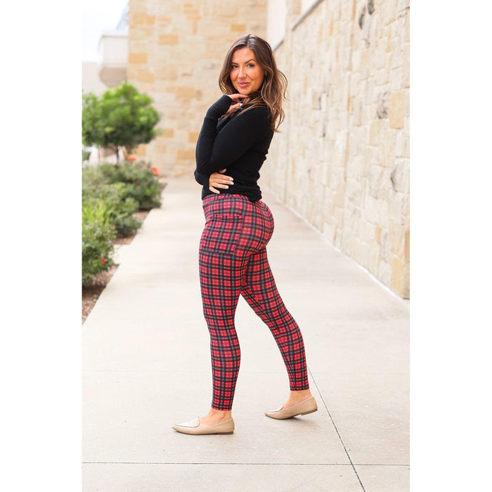Julia Rose The Holly plaid full length leggings , High-waisted plaid leggings by Julia Rose
