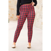 Julia Rose The Holly plaid full length leggings , High-waisted plaid leggings by Julia Rose