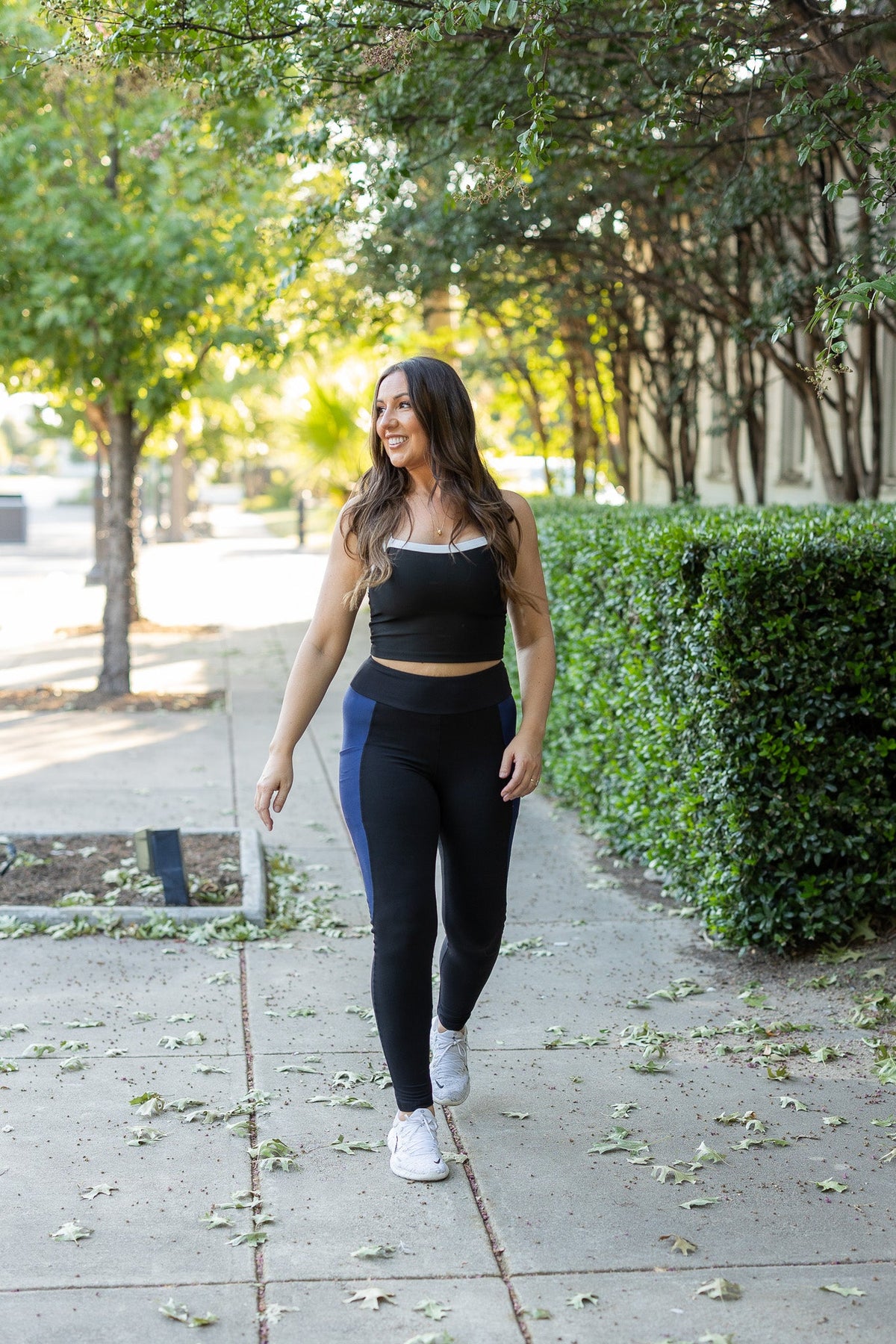 Ready to Ship | The Billie- Blue Panel Full Length Leggings