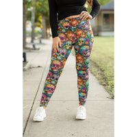 Ready to Ship | The Piper - Paisley Skull Leggings*