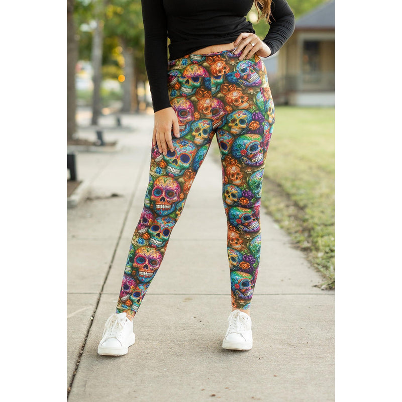 Ready to Ship | The Piper - Paisley Skull Leggings*