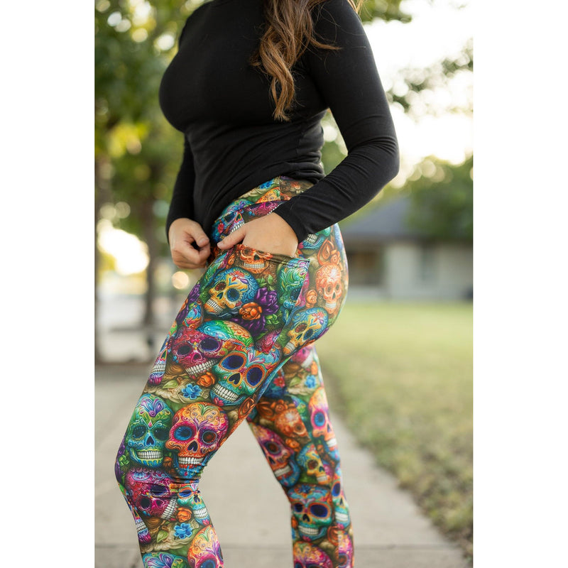 Ready to Ship | The Piper - Paisley Skull Leggings*