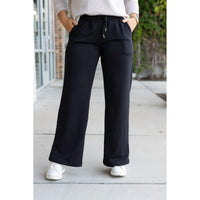 Jenna Comfy Wide Leg Fleece Pants with pockets and drawstring waist
Buttery soft wide leg fleece pants for women by Julia Rose
