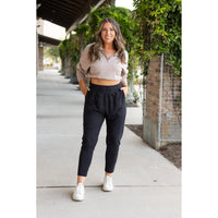 Soft stretch harem joggers with High waistband pockets by Julia Rose