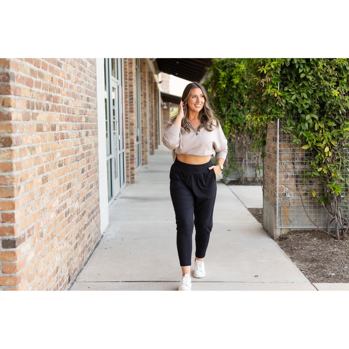 Soft stretch harem joggers with High waistband pockets by Julia Rose