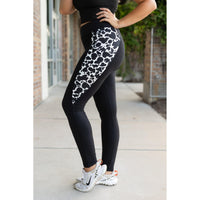 Ready to Ship | The Carolina - Cow Print Panel Leggings